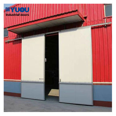 Manual Heavy Duty Sliding Doors Industrial Exterior Metal EPDM 28m/s Windproof